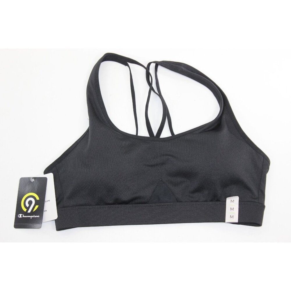 Champion C9 Womens Strappy Sports Bra Removable Cups Style BLK